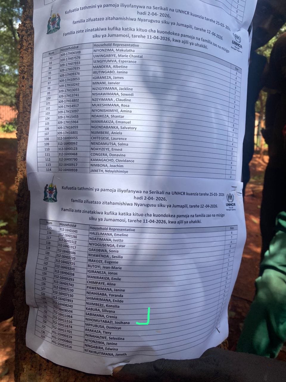 Allegations of Corruption and Irregularities in Refugee Selection Lists at Nduta Camp